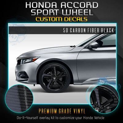 Kit de vinilo de eliminación de cromo para rueda deportiva Honda Accord 18-20 - fibra de carbono brillante Foto 1 de 4