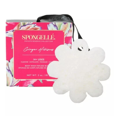 Spongelle GINGER HIBISCUS Private Reserve Bath Body Buffer Sponge 3 Oz New