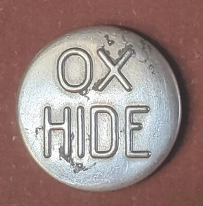 Bb Aluminum! OX HIDE Antique Wobble Shank Overall BUTTON Medium - Picture 1 of 2