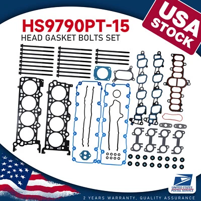 Juego de tornillos de junta de culata aptos para Ford F150 F350 Expedition Excursion E150 2000-04 Foto 1 de 4