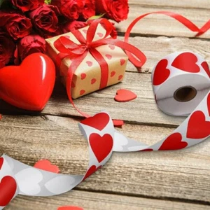 50Pcs - Red Love Heart Stickers - Picture 1 of 5