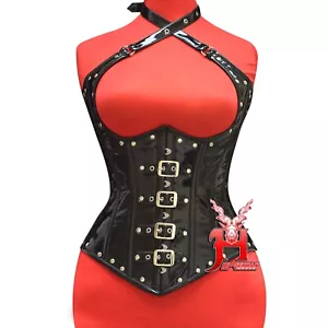 Corsetto Extreme Trainer Acciaio Ossato Sotto Vita Resistente Nero PVC Extreme - Foto 1 di 5