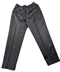 Vtg GW Division Of Graff Pants Womens 18 Straight Leg Office Black Elastic Waist - Picture 1 of 9