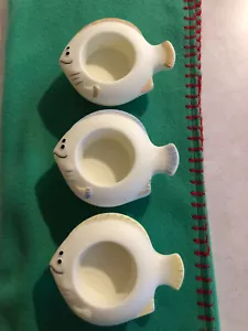 Vintage PartyLite “Aqua Pals” Set of 3 Fish Tea Light Candle Holders. - Picture 1 of 7
