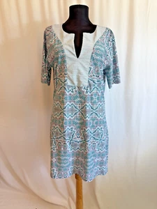 Cabana Life Strick-Tunika-Kleid mit geometrischem Druck/Schwimmen Überziehen - Größe L - Bild 1 von 5