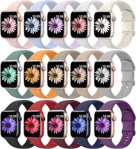 For Apple Watch Strap 38/40/42/44/45 Silicone Sport Band Straps Series 8 7 6 5 4 - Picture 1 of 74