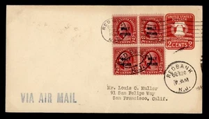 DR WHO 1928 FDC MOLLY PITCHER OVPT BLOCK UPRATED STATIONERY RED BANK NJ m28605 - Picture 1 of 2