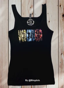 Venezuela Venezuelan Bling Shirt Pailletten Tank Top  - Bild 1 von 7