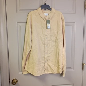 Goodfellow & Co Herren Hemd mit Knopfleiste Large neu mit Etikett gelb Langarm 100 % Baumwolle - Bild 1 von 4