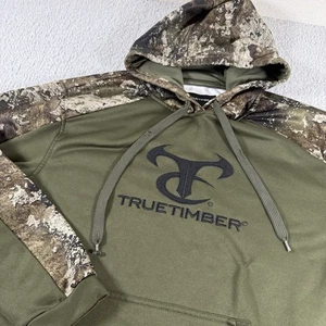 True Timber Hoodie Mens Medium Green Camouflage Pullover Outdoor - Picture 1 of 7
