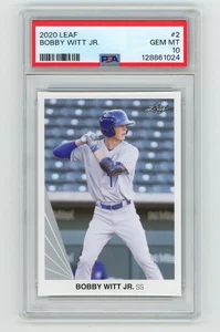 PSA 10 Bobby Witt Jr 2020 Leaf #2 RC Rookie Card POP 3 Kansas City Royals 02 - Picture 1 of 2