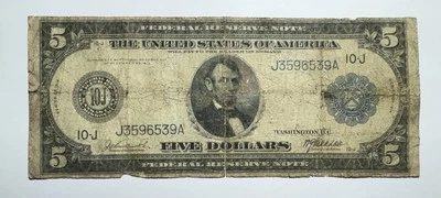 1914 $5 Federal Reserve Note, Kanas City, Missouri - Image 1 of 3