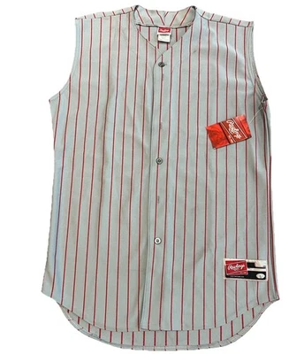 Спортивная рубашка Rawlings для взрослых большая бейсбольная футболка на пуговицах без рукавов серая - Изображение 1 из 4