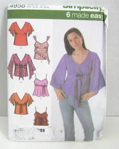 Simplicity 6 Made Easy Pullover Tops #4958 Misses' 4-10 Pattern Uncut - Picture 1 of 2