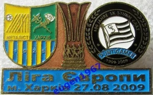Pin de fútbol insignia Metalista Kharkiv Ucrania - Sturm Graz Austria 2009 #3 - Imagen 1 de 1