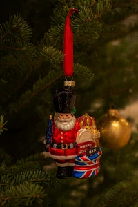 Holiday Lane British Santa Guard Ornament Hand Blown Glass 5” (3-2) - Picture 1 of 3