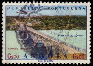 ANGOLA C32 - Plane over Quanza River Bridge "1965 Airmail" (pc35369) - Picture 1 of 1