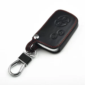 Fob Case Key Leather Parts 2006-2014 Accessories Black Cover For LEXUS - Picture 1 of 12