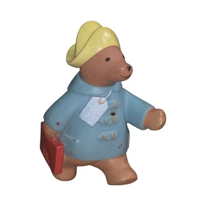 Vintage 1976 Eden Paddington Bear Rubber Figurine 4 1/2" -Blue Coat / Yellow Hat - Picture 1 of 7