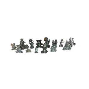 Lot of 14 Pewter Silver Miniatures Figurines Curio Trinket Collectable - Picture 1 of 4