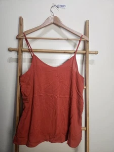 Assembly Label Rust Orange Spaghetti Strap Cami Silk Top Size 12 - Picture 1 of 6