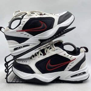 Scarpe da ginnastica Nike Air Monarch IV bianche nere taglia UK 7 uomo pelle palestra papà grosso - Foto 1 di 8