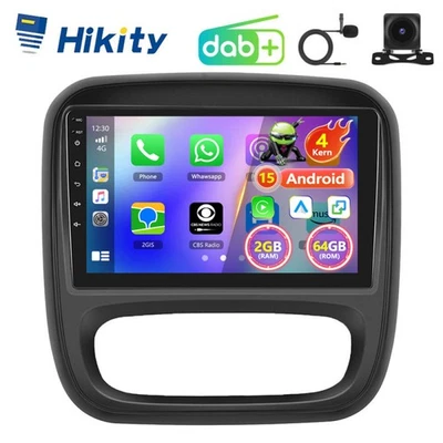 DAB+ 64GB 9" CarPlay Android15 Autoradio Für Opel Vivaro B Renault Trafic 3 Navi - Bild 1 von 4