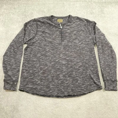 Camisa Lucky Brand Venice Burnout Henley Para Hombre Talla XL Gris Camiseta Manga Larga Foto 1 de 4
