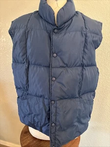 "Chaleco acolchado acolchado acolchado acolchado acolchado relleno de plumón negro Lands End para hombre talla XL 46""" - Imagen 1 de 5