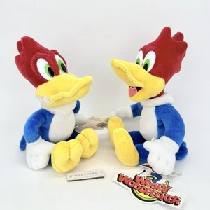 2x Woody The Woodpecker Stuffed Animal Plush 9" Universal Studios Vintage Set - Picture 1 of 17
