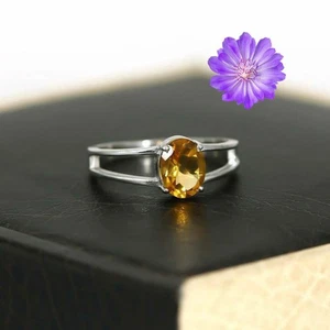 Citrine Gemstone 925 Sterling Silver Ring Handmade Jewelry Ring For Gift - Picture 1 of 2