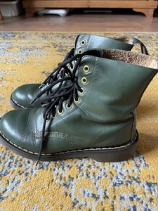 Doc Martens Vintage Made In England Grün Leder 1460 Stiefel Uk5/38 Alt Etikett 90er - Bild 1 von 15