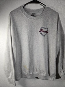 Braves Baseball Sweater Size Large Grey Long Sleeve Wallen #98 Y2K Design MLB - Picture 1 of 11