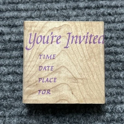 Estampilla de goma de caligrafía Hero Arts You're Invited F993 detalles de invitación Foto 1 de 3