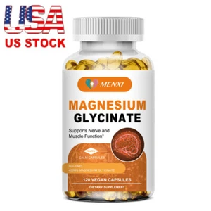 Magnesium Glycinate Capsules 400mg for Sleep, Stress Relief Support Bone 120caps - Picture 1 of 12