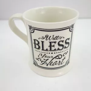 Taza de café Cracker barril blanco Chantilly Well Bless Your Heart 14 oz - Imagen 1 de 7