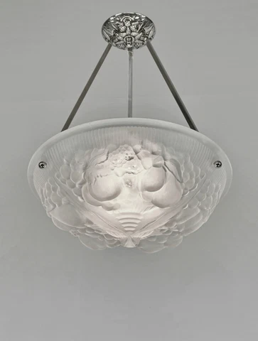 MULLER FRERES : FRENCH 1930 ART DECO PENDANT CHANDELIER       . France degue era Cover