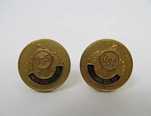 Vintage USS United States Steel Corp Cufflinks 30 Yrs 1/10 10KGF Gold Filled - Picture 1 of 7