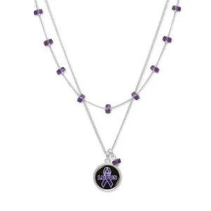 Lupus Ivy Purple Crystal Awareness Silver Necklace Jewelry Gift - Picture 1 of 1