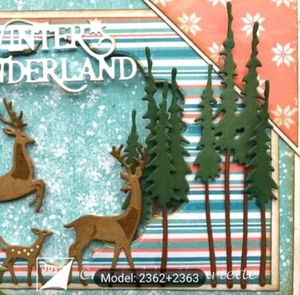 Deer & Trees Nature Cutting Dies Craft Scrapbooking Greeting Cards Christmas Die - Picture 1 of 7