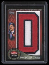 2009 Topps Legends of the Game Nickname BO Barack Obama Letter Patch 30/50