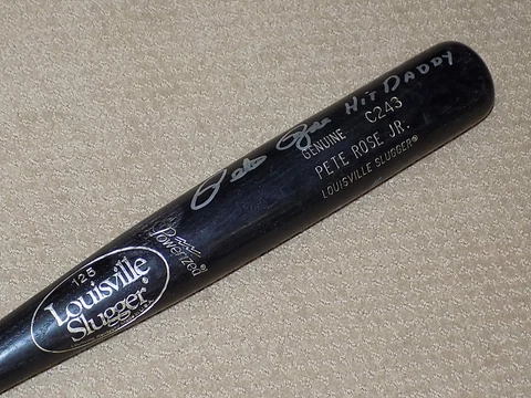 Pete Rose Jr H&B Game Used Signed Bat Cincinnati Reds Cover