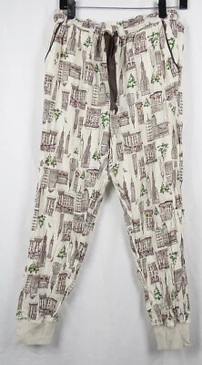 Pijama Jogger Lounge Pantalones Aerie Marfil Franela Navidad en Nueva York S Foto 1 de 2
