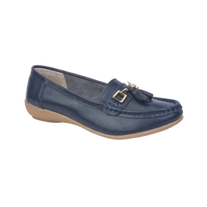 Jo and Joe Nautical Ladies navy Leather Slip On Shoes - - Picture 1 of 1