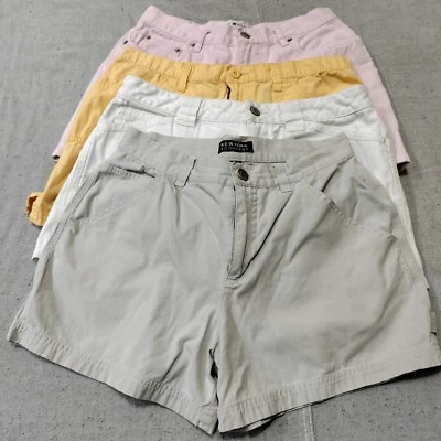 Woman's Shorts Lot Size 4 Pink Beige Yellow Mid Rise Old Navy Tommy Hilfiger  - Image 1 of 4