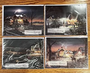 4 Weihnachtsgrußkarten mit Deko Umschlag - Frottee Redlin Kunst verpackt - Bild 1 von 11