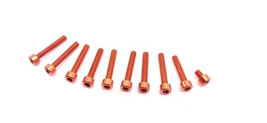 Simson S51 S70 SR50 Aluminium Schrauben Motordeckel 10-teilig Orange eloxiert  - Bild 1 von 2
