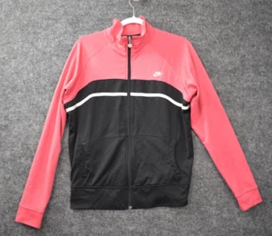 Nike Full Zip Collared Jacket Youth Size Large 12/14 Black Pink Girls - Picture 1 of 10