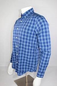 Gap Men's Shirt Long Sleeve Button Front Blue/White Check 100% Cotton Small - Picture 1 of 6
