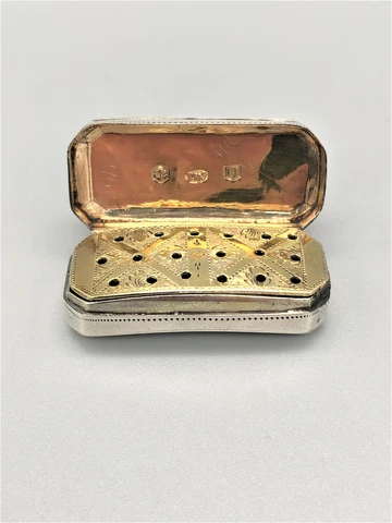 GEORGE III STERLING SILVER VINAIGRETTE, JOSEPH WILLMORE, BIRMINGHAM, 1811 Cover